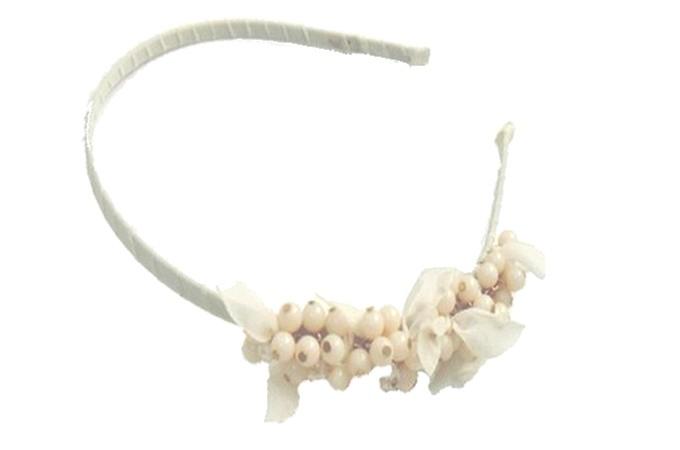 Serre-tête perles ivoires